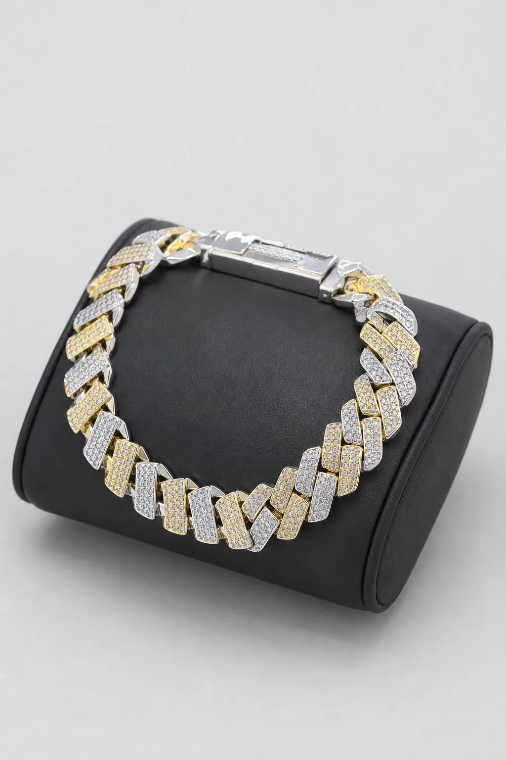 Two-Tone Cuban Link Bracelet — stand — Gold-tone two-tone