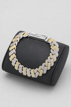 Two-Tone Cuban Link Bracelet — stand — Gold-tone two-tone