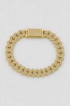 Two-Tone Cuban Link Bracelet — variant — Gold-tone