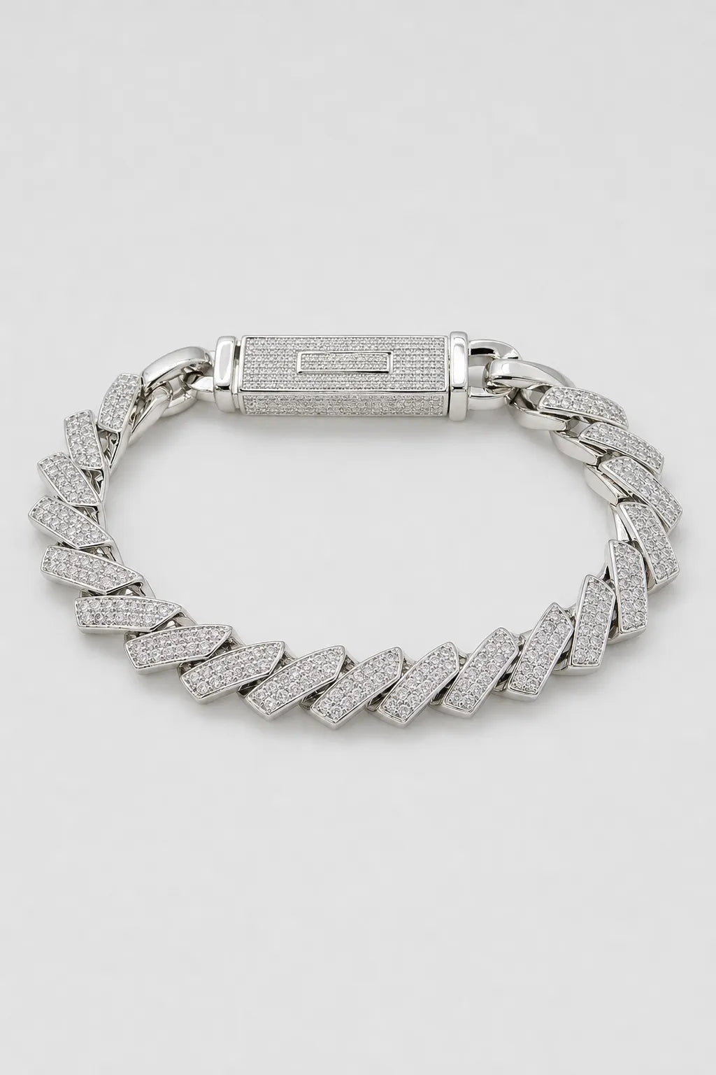 Two-Tone Cuban Link Bracelet — variant — Silver-tone