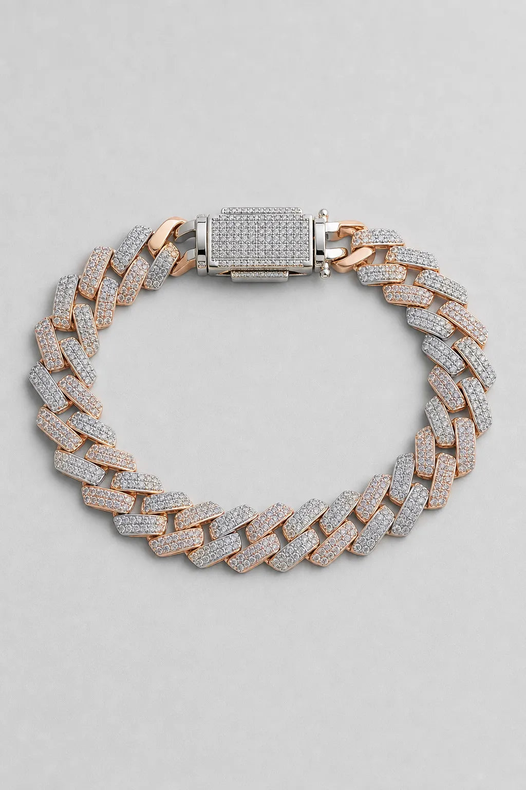Two-Tone Cuban Link Bracelet — variant — Rose-gold-tone two-tone