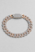 Two-Tone Cuban Link Bracelet — variant — Rose-gold-tone two-tone