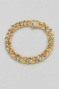Tri Color Cuban Link Bracelet — presentation — Gold-tone