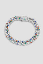 Tri Color Cuban Link Bracelet — variant — Silver-tone