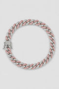 pink cuban link bracelet — variant — white and pink cz