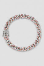 pink cuban link bracelet — variant — white and pink cz