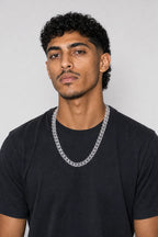 Translucent Cuban Link Chain — worn — Clear