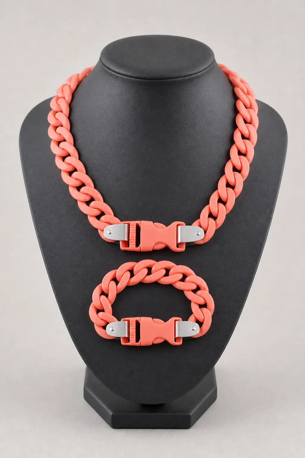 Plastic Cuban Link Chain — stand — Orange 2
