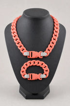 Plastic Cuban Link Chain — stand — Orange 2