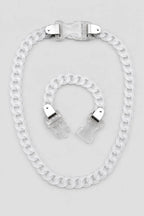 Plastic Cuban Link Chain — variant — Metal Strap White