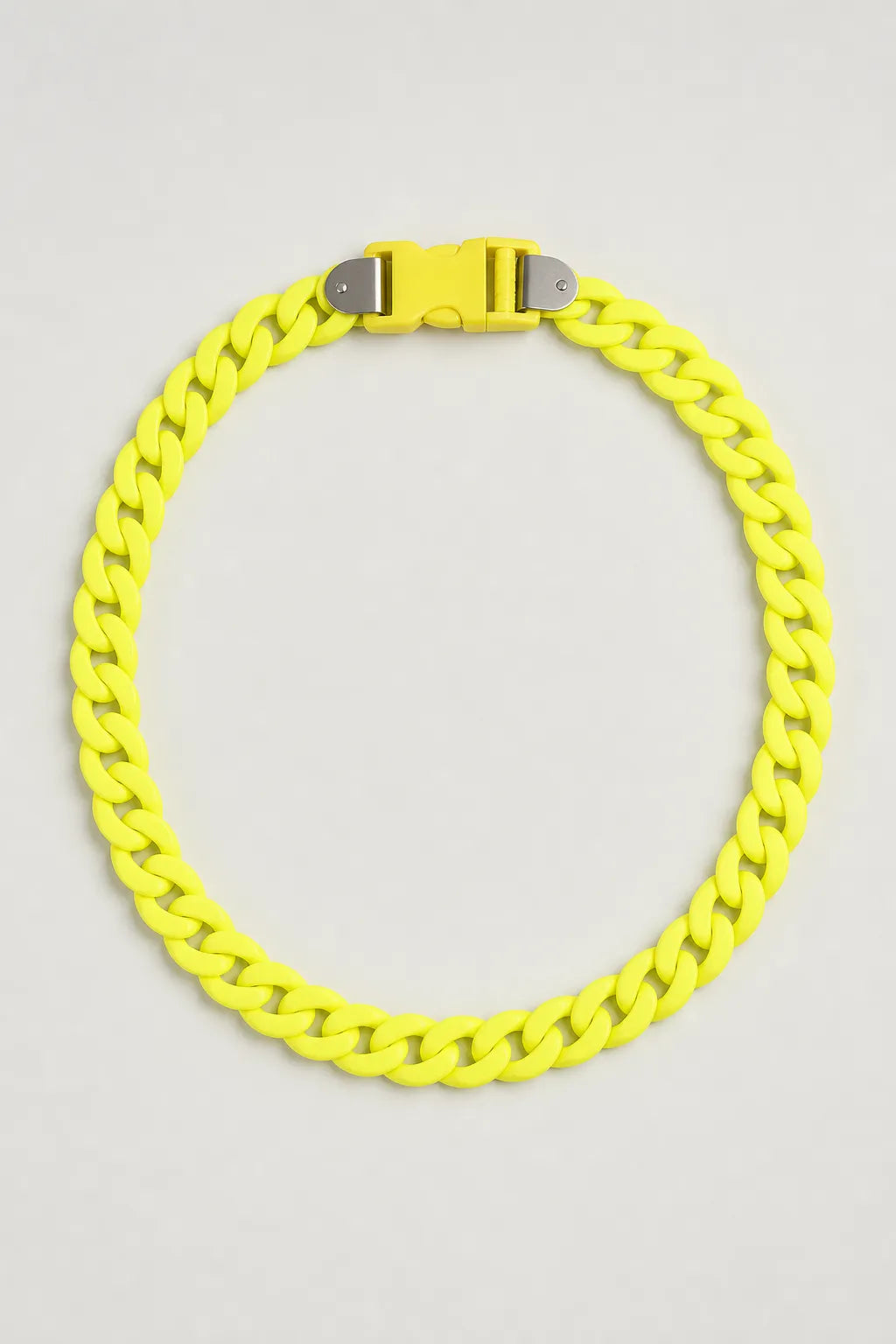 Acrylic Cuban Link Chain — presentation — lemon yellow