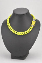 Acrylic Cuban Link Chain — stand — lemon yellow