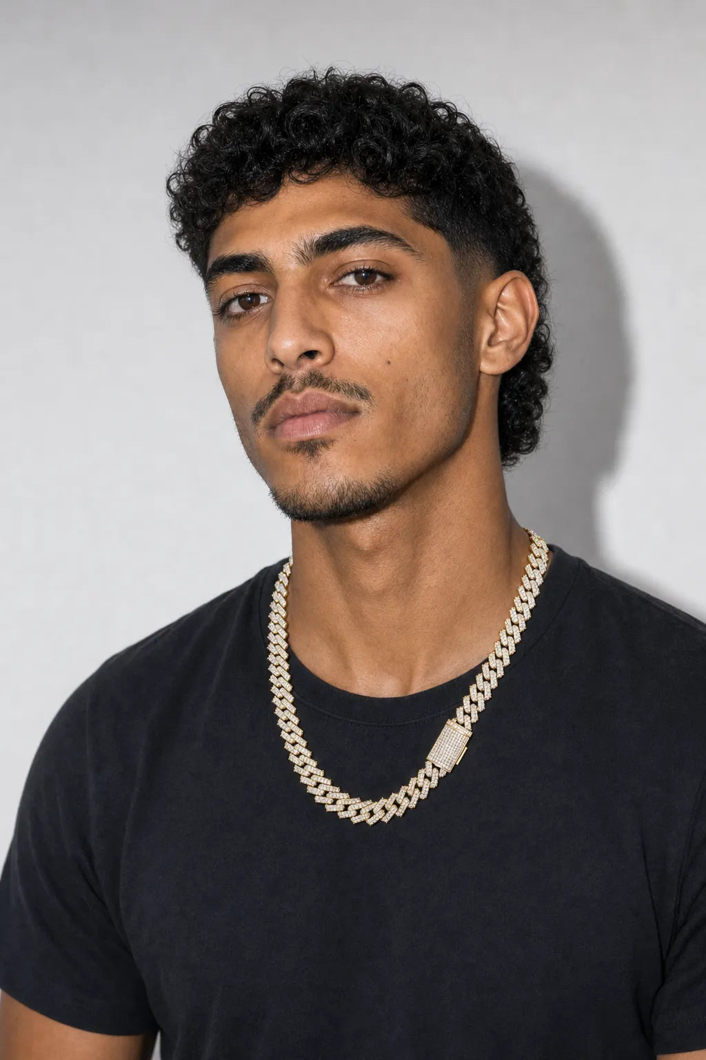 Spiked Cuban Chain — worn — Gold-tone