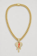 Broken Heart Cuban Chain — presentation — gold-tone