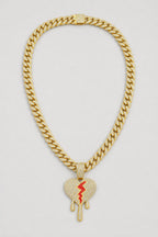 Broken Heart Cuban Chain — presentation — gold-tone