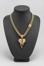 Broken Heart Cuban Chain — stand — gold-tone