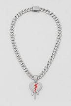 Broken Heart Cuban Chain — variant — silver-tone