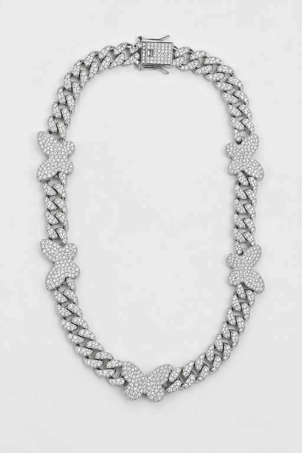 Butterfly Cuban Link Chain — variant — Silver-tone