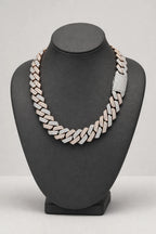 Two-Tone Cuban Link Chain — stand — rose-gold-tone and silver-tone