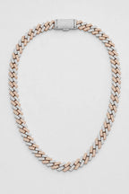 Two-Tone Cuban Link Chain — variant — rose-gold-tone and silver-tone
