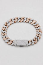 Two-Tone Cuban Link Chain — variant — rose-gold-tone and silver-tone