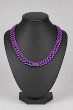 Purple Cuban Link Chain — stand — Black-plated color