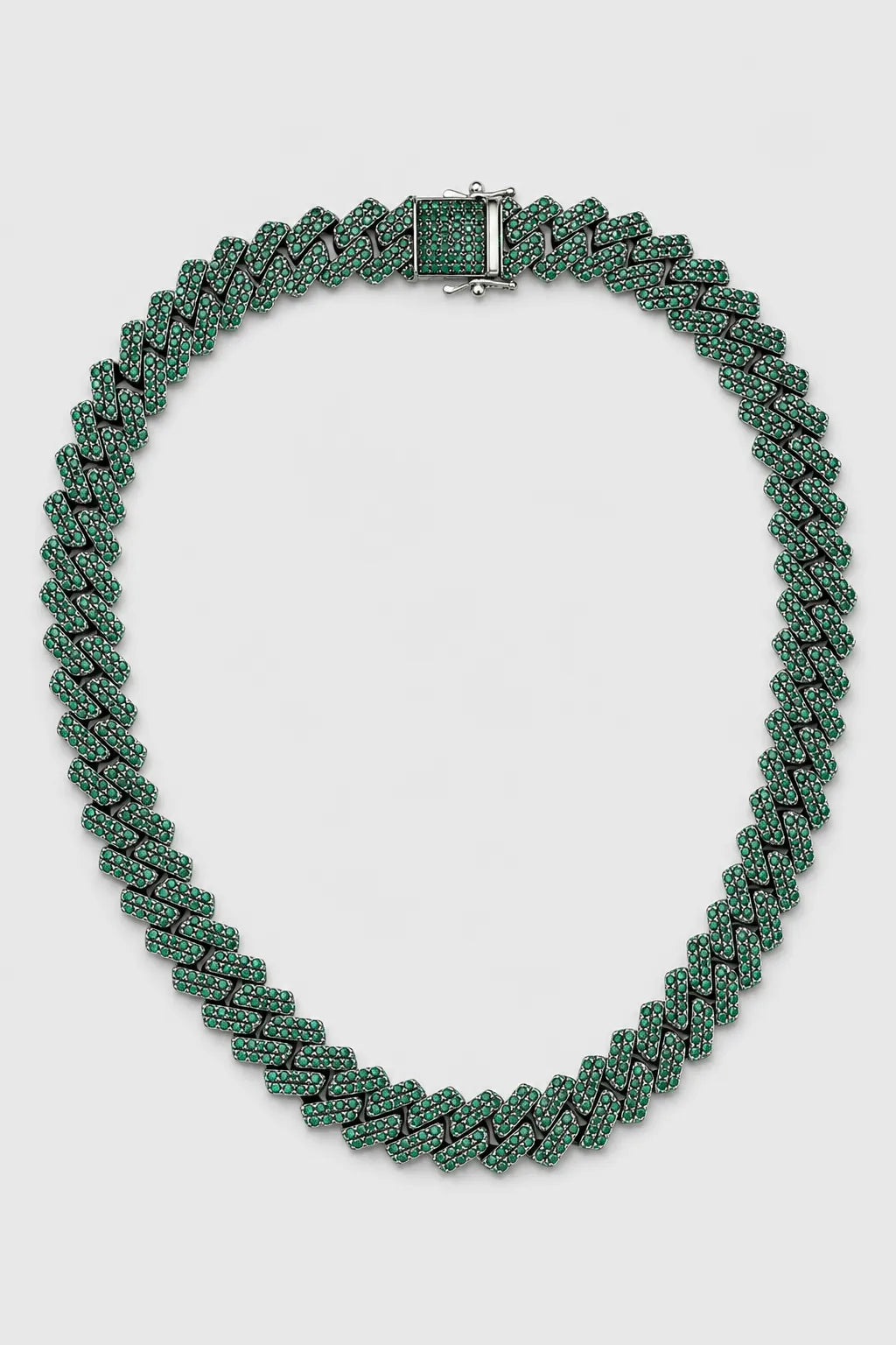 Green Cuban Link Chain — presentation — green