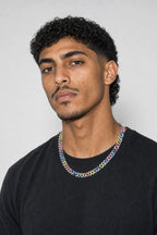 Rainbow Cuban Link Chain — worn — rainbow