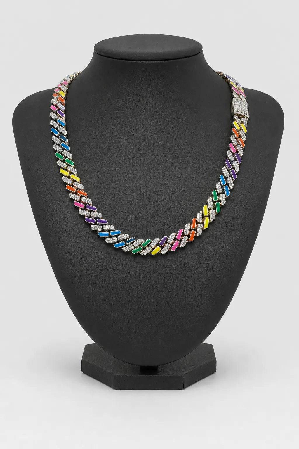 Rainbow Cuban Link Chain — stand — rainbow