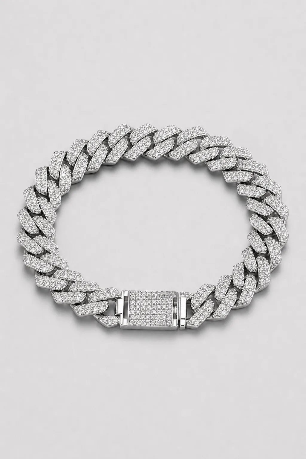 Iced Out Cuban Link Chain Choker — Gold-tone & Silver-tone — variant — Silver-tone