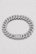Iced Out Cuban Link Chain Choker — Gold-tone & Silver-tone — variant — Silver-tone