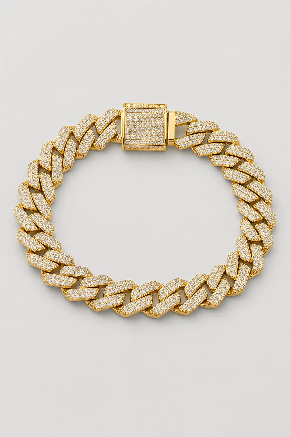 Iced Out Cuban Link Chain Choker — Gold-tone & Silver-tone — variant — Gold-tone