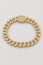Iced Out Cuban Link Chain Choker — Gold-tone & Silver-tone — variant — Gold-tone