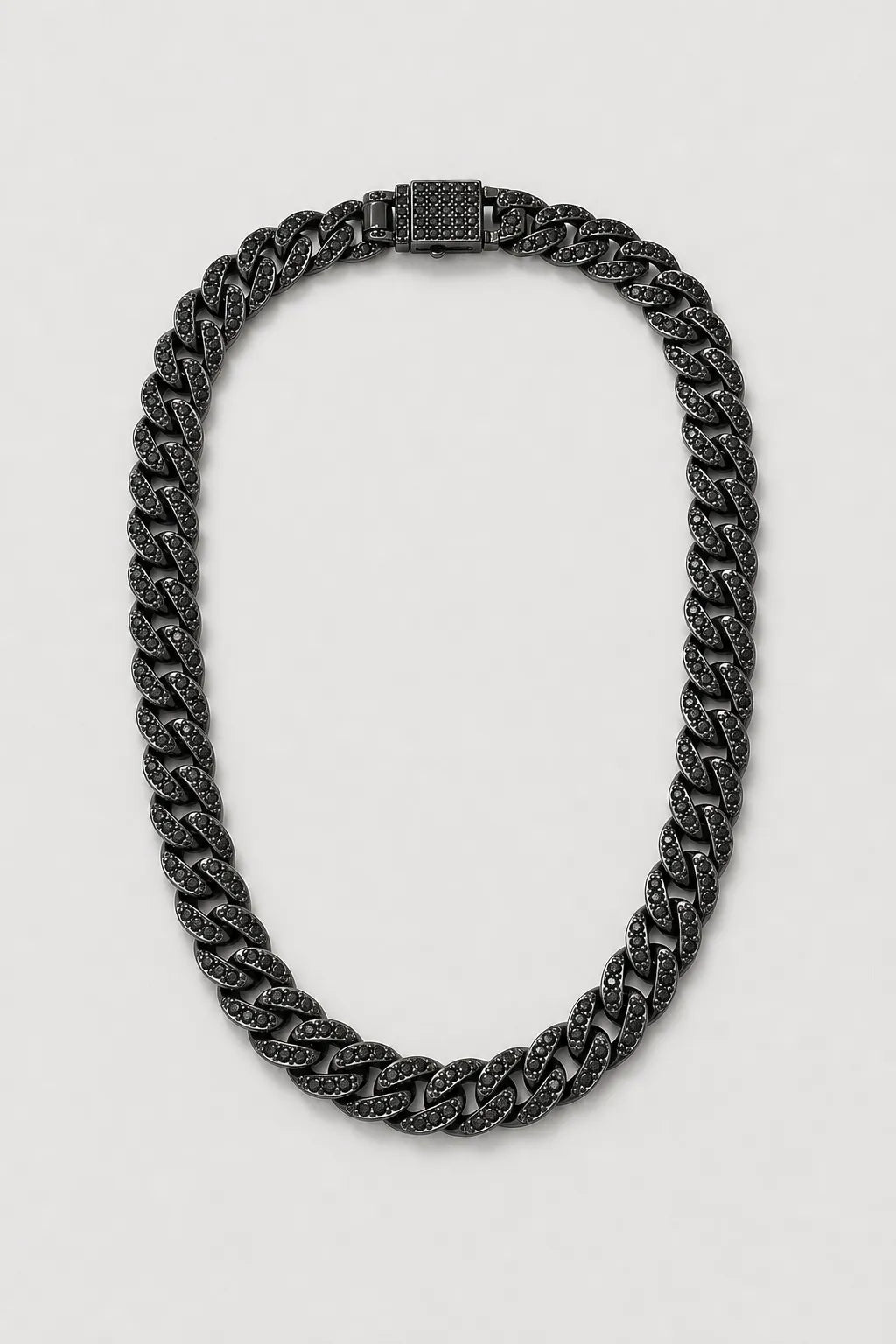 Black Iced Out Cuban Chain — presentation — black-tone