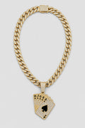Cuban Chain Playing Card Necklace — presentation — Gold-tone
