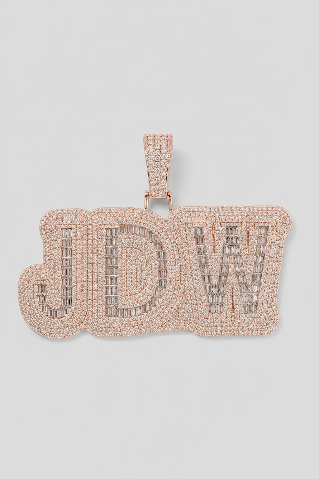 Cuban Link Chain Letter Pendant Necklace — variant — Rose Gold