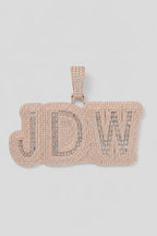 Cuban Link Chain Letter Pendant Necklace — variant — Rose Gold