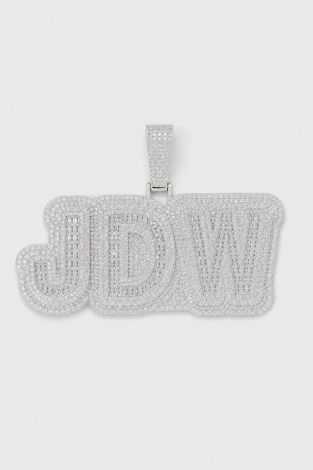Cuban Link Chain Letter Pendant Necklace — variant — Silver