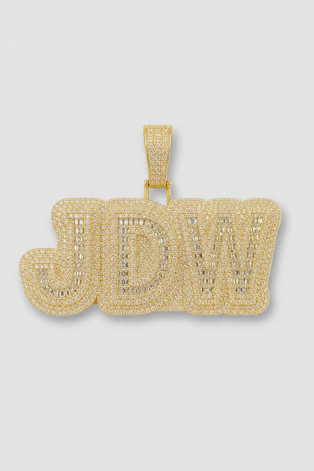 Cuban Link Chain Letter Pendant Necklace — variant — Gold