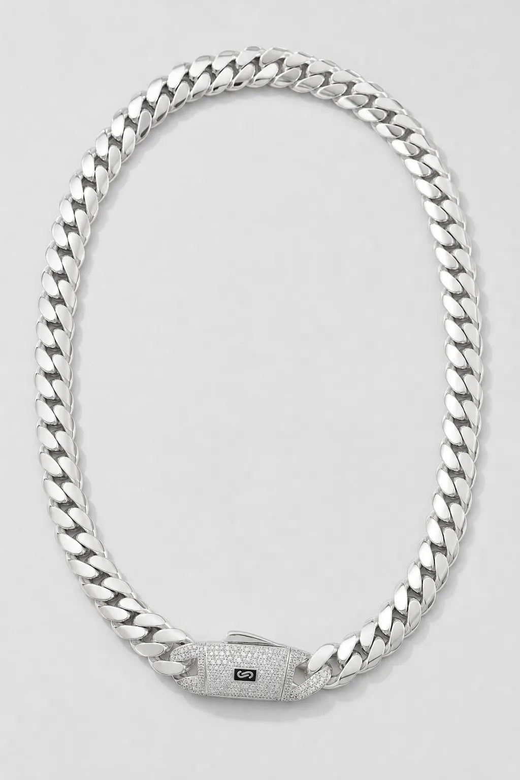 20mm Silver-tone Cuban Link Chain — presentation — Silver-tone