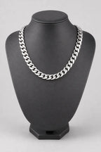 17mm Silver-Tone Cuban Link Chain — stand — Silver-tone