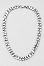 15mm Silver-tone Cuban Link Chain — presentation — Silver-tone
