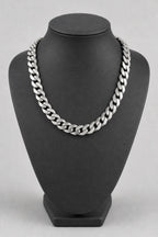 15mm Silver-tone Cuban Link Chain — stand — Silver-tone