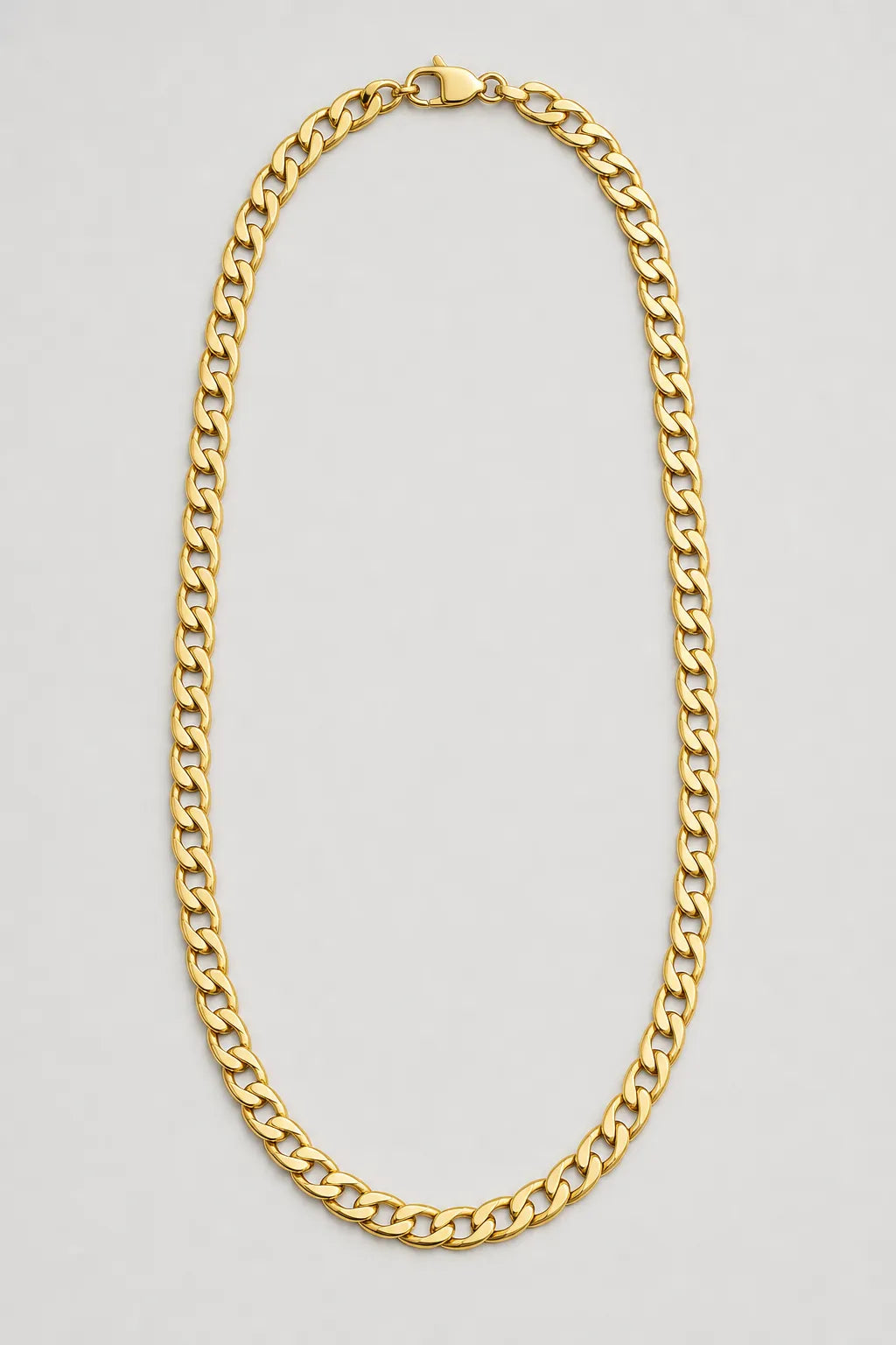 7.5mm Gold-Tone Cuban Link Chain — presentation — Gold-tone