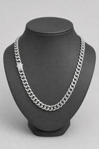 8mm Silver Cuban Link Chain — stand — Silver