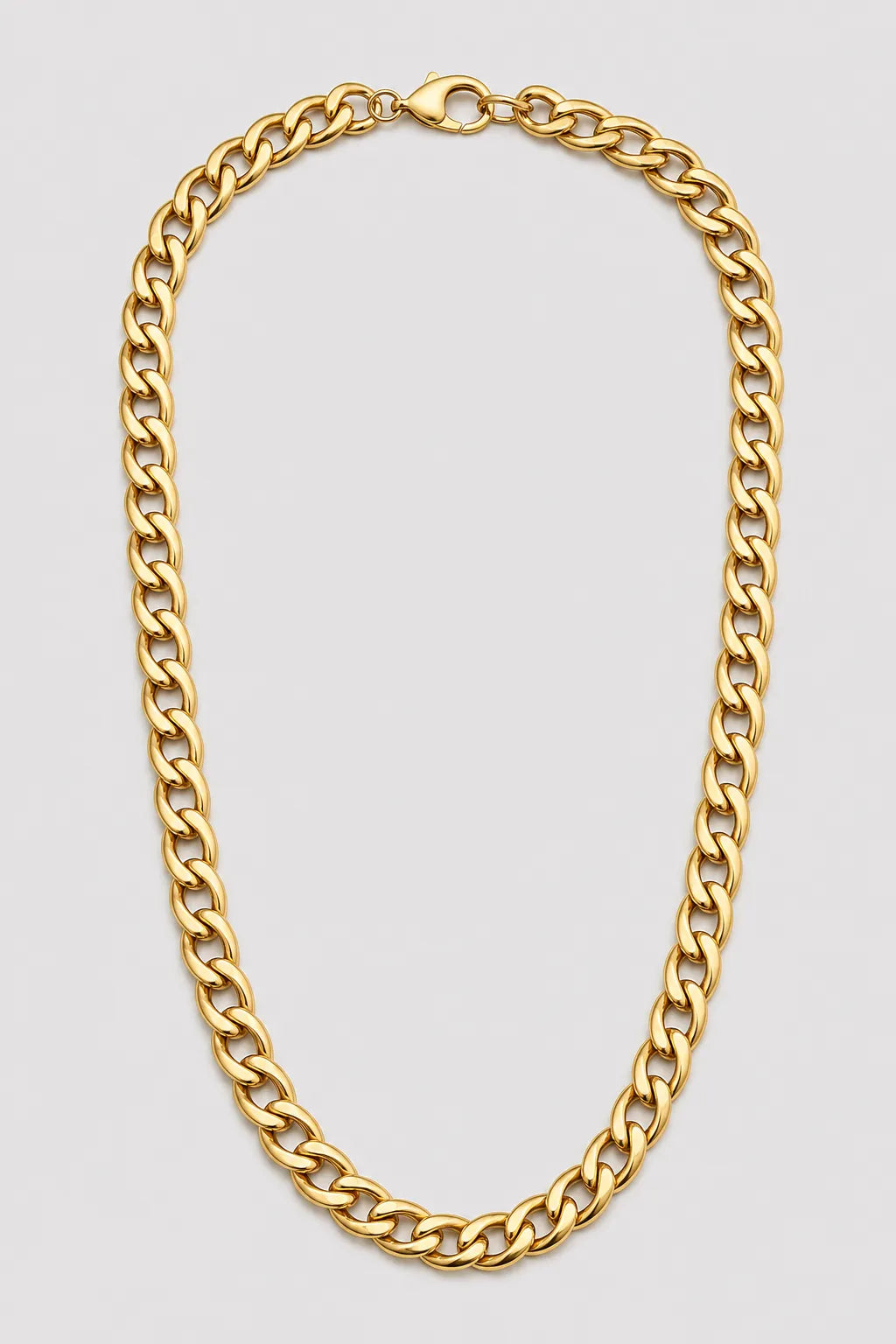 10mm Gold-tone Cuban Link Chain — presentation — Gold-tone