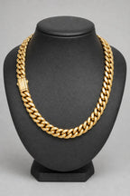 8mm Gold-Tone Cuban Link Chain — stand — Gold-tone
