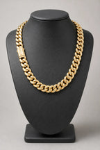 12mm Gold-tone Cuban Link Chain — stand — Gold-tone
