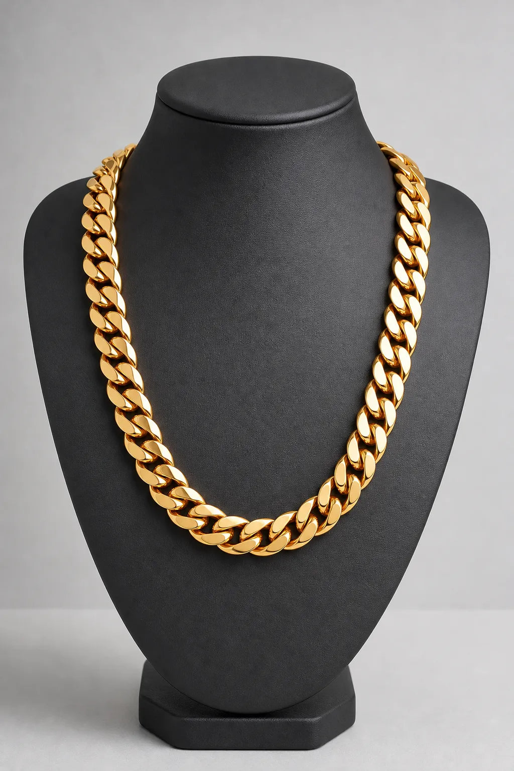 17mm Gold-Tone Cuban Link Chain — stand — Gold-tone