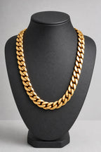 17mm Gold-Tone Cuban Link Chain — stand — Gold-tone